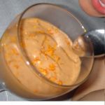 Mousse de meln con sumo de naranja