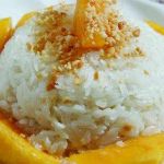 Postre de mango con arroz